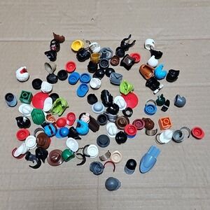 100 LEGO minifigure figure accessory hats girl boy hair headgear people part Lot